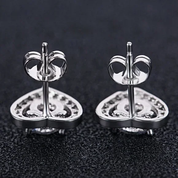 💥Lovely Round Dainty Zircon Hollow Heart Earrings for Women, UNVN12424 - Picture 4 of 5